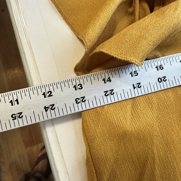 Milk & Honey Womens Blouse Mustard Yellow Ruffle Sleeve Shirt 3X Career Top - Picture 5 of 7